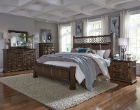 Traditional Cordovan Brown 6 Piece Queen Bedroom Set - Lucca