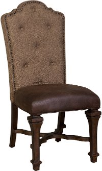 Cordovan Brown Tufted Dining Room Chair - Lucca