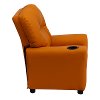 Orange Vinyl Kids Recliner with Cup Holder-2