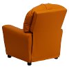 Orange Vinyl Kids Recliner with Cup Holder-3