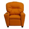 Orange Vinyl Kids Recliner with Cup Holder-4
