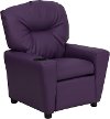 Purple Vinyl Kids Recliner with Cup Holder-1