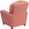Pink Vinyl Kids Recliner with Cup Holder-3