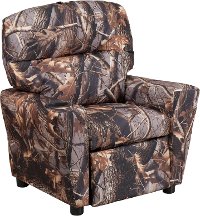 Camouflage Fabric Kids Recliner with Cup Holder