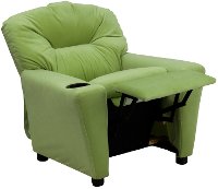 Avocado Microfiber Kids Recliner with Cup Holder-5