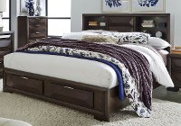 Brown Contemporary Queen Storage Bed - Newland