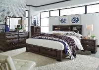 Cappuccino Brown Contemporary 6 Piece Queen Bedroom Set - Newland