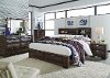 Clearance Brown Contemporary 6 Piece Queen Bedroom Set - Newland