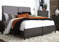 Charcoal Contemporary Upholstered Queen Size Bed - Tivoli