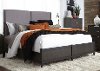 Clearance Charcoal Contemporary Upholstered King Size Bed - Tivoli