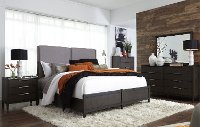 Contemporary Charcoal 6 Piece Queen Bedroom Set - Tivoli