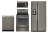 KIT GE 4 Piece Slate Kitchen Appliance Package with Electric Range