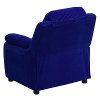 Brown Microfiber Kids Recliner with Storage Arms-3