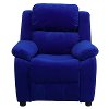 Brown Microfiber Kids Recliner with Storage Arms-4
