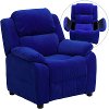 Brown Microfiber Kids Recliner with Storage Arms-5