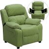 Avocado Microfiber Kids Recliner with Storage Arms