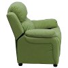 Avocado Microfiber Kids Recliner with Storage Arms-2