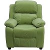 Avocado Microfiber Kids Recliner with Storage Arms-4