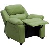 Avocado Microfiber Kids Recliner with Storage Arms-5