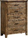 Clearance Rustic Casual Pine Chest of Drawers - Nelson