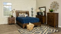 Rustic Casual Pine Queen Sleigh Bed - Nelson-3