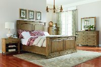 Rustic Casual Toffee Brown Queen Size Bed - Savannah