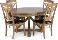 Grandview Traditional Brown 5 Piece Round Dining Set