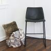 Clearance Faux Leather Black Bar Stool - Aviator