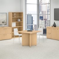 Natural Maple 36 Inch Square Table Wood Base - Conference Tables