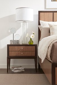 Modern Milk & Dark Chocolate Nightstand - Urban Rhythm
