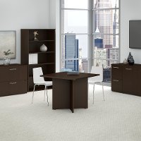 Mocha Cherry 36 Inch Square Table Wood Base - Conference Tables
