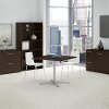 Mocha Cherry 36 Inch Square Table Metal X Base - Conference Tables