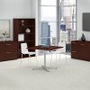 Harvest Cherry 36 Inch Square Table Metal X Base - Conference Tables-1