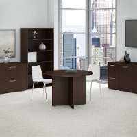 Mocha Cherry 42 Inch Round Table Wood Base - Conference Tables-2