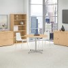 Natural Maple 42 Inch Round Table Metal X Base - Conference Tables