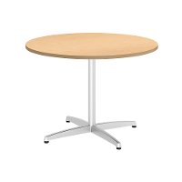 Natural Maple 42 Inch Round Table Metal X Base - Conference Tables-2
