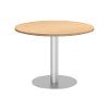 Natural Maple 42 Inch Round Table Metal Disc Base - Conference Tables-2