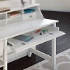 Pure White Computer Desk with Open Storage - Broadview -2