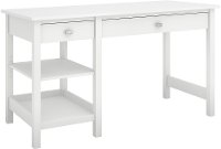 Pure White Computer Desk with Open Storage - Broadview-3