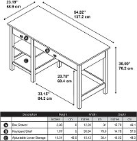 Pure White Computer Desk with Open Storage - Broadview-5