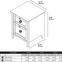 Pure White 2 Drawer File Cabinet - Broadview -5