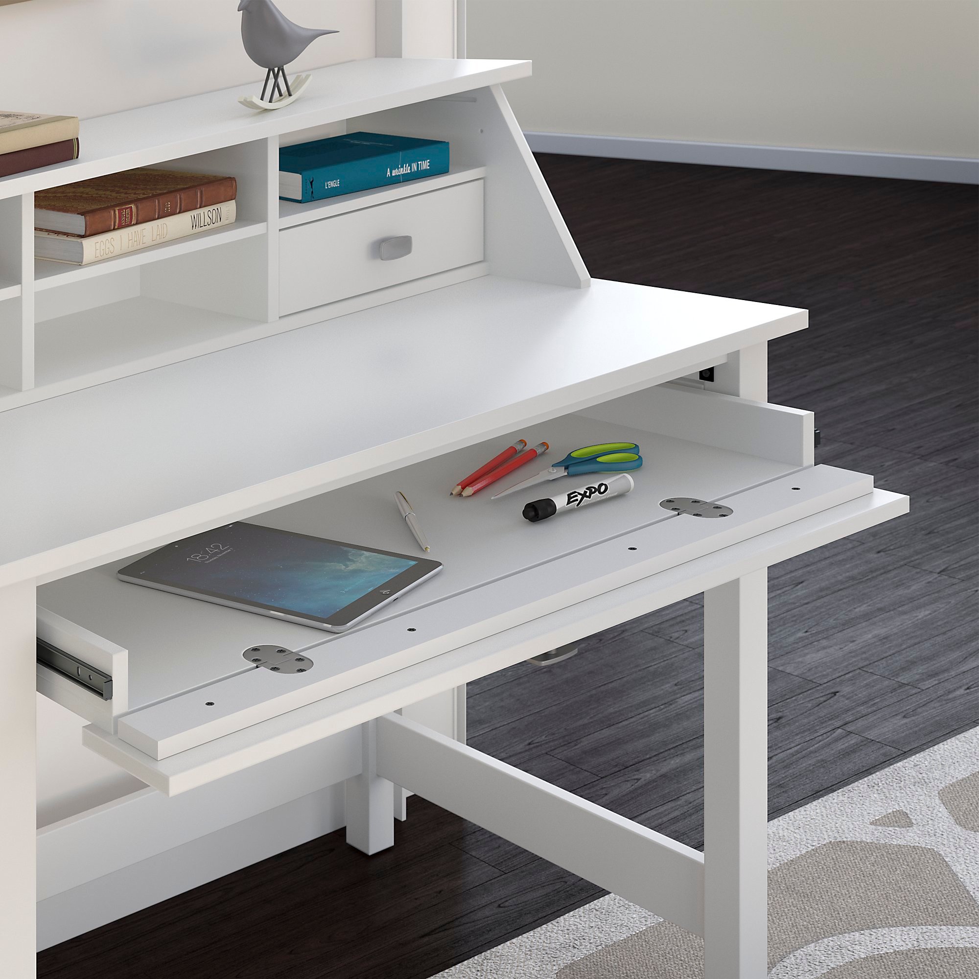 Computer Desk with 2 Drawer Pedestal and Organizer - Broadview-2