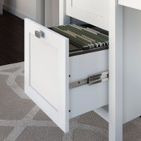 Computer Desk with 2 Drawer Pedestal and Organizer - Broadview-3