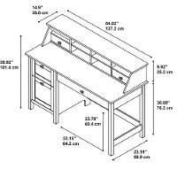 Computer Desk with 2 Drawer Pedestal and Organizer - Broadview-5