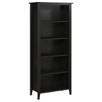 Kathy Ireland Black Oak 5-Shelf Bookcase - Connecticut
