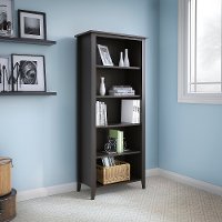 Kathy Ireland Black Oak 5-Shelf Bookcase - Connecticut -2