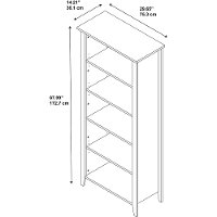 Kathy Ireland Black Oak 5-Shelf Bookcase - Connecticut -4