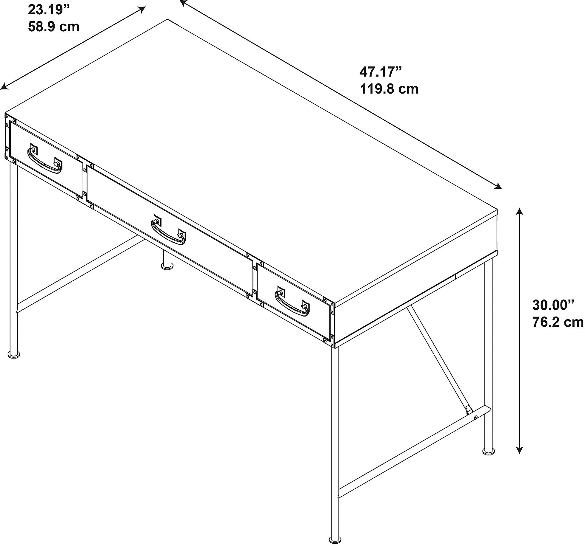 KI50101-03 Industrial Golden Pine 48 Inch Writing Desk - Ironworks-5