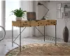 KI50101-03 Ironworks Industrial Golden Pine 48 Inch Writing Desk - Bush Furniture