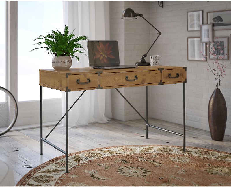 Kathy Ireland Golden Pine 48 Inch Writing Desk Ironworks Rc Kathy Ireland Golden Pine 48 Inch Writing Desk Ironworks